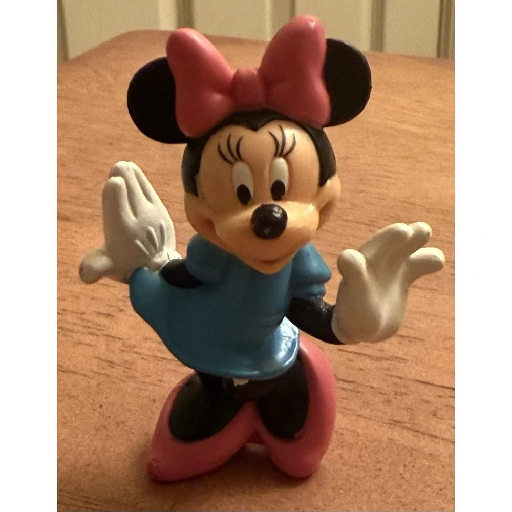Vintage Disney Minnie Mouse‎ pink heel Blue Dress toy figure